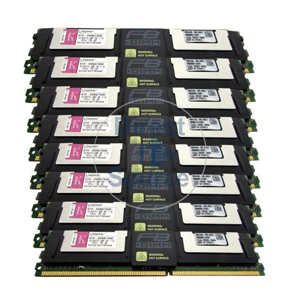 Kingston KTH-XW667/64G - 64GB 8x8GB DDR2 PC2-5300 ECC FULLY BUFFERED  240-Pins Memory