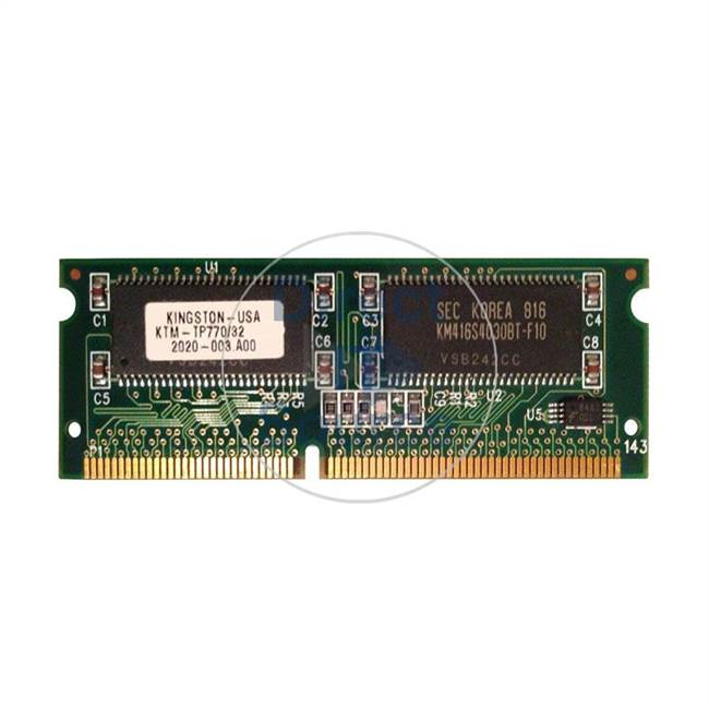 Kingston KTM-TP770/32 - 32MB SDRAM PC-66 Non-ECC Unbuffered 144-Pins Memory