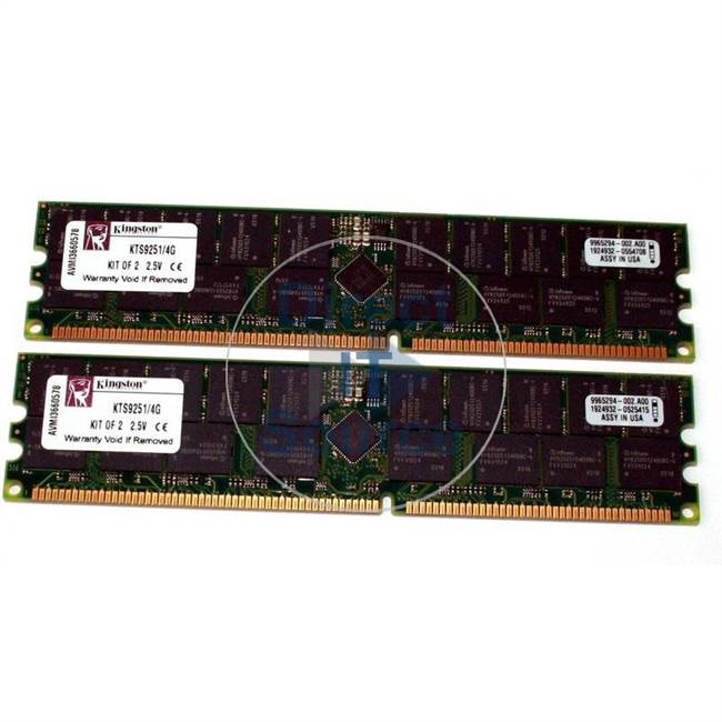 Kingston KTS9251/4G - 4GB 2x2GB DDR PC-2700 ECC Registered 184-Pins Memory