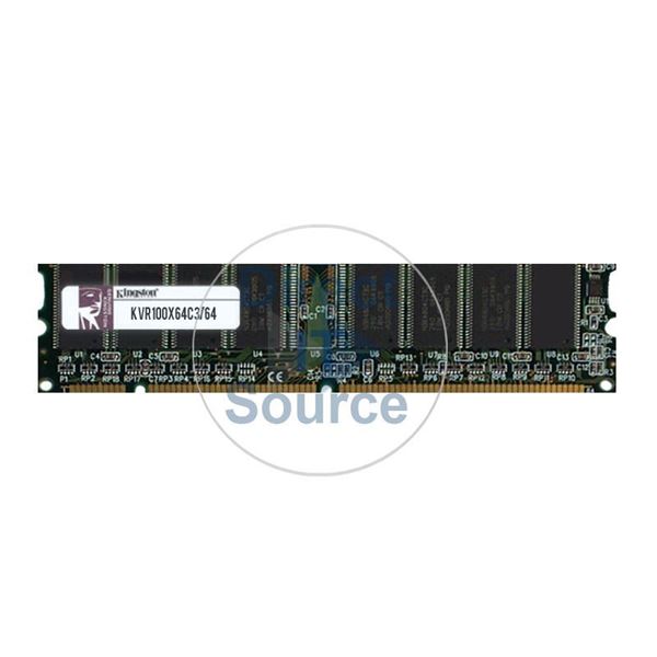 Kingston Technology KVR100X64C3/64 - 64MB DDR PC-100 Non-ECC Unbuffered 168-Pins Memory