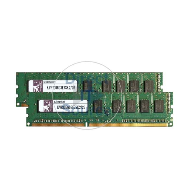 Kingston KVR1066D3E7SK2/2G - 2GB 2x1GB DDR3 PC3-8500 ECC Unbuffered Memory
