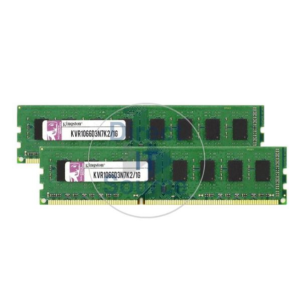 Kingston KVR1066D3N7K2/1G - 1GB 2x512MB DDR3 PC3-8500 Non-ECC Unbuffered Memory
