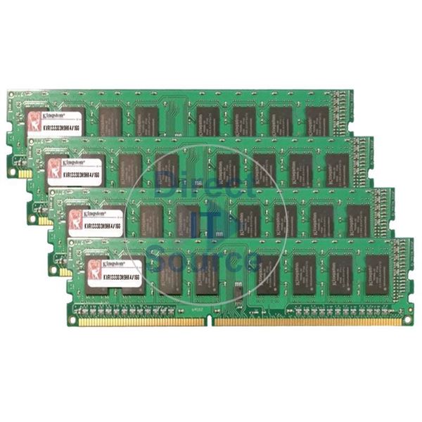 Kingston KVR1333D3N9HK4/16G - 16GB 4x4GB DDR3 PC3-10600 Non-ECC Unbuffered 240Pins Memory