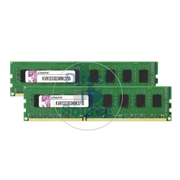 Kingston KVR1333D3N9K2/1G - 1GB 2x512MB DDR3 PC3-10600 Non-ECC Unbuffered Memory