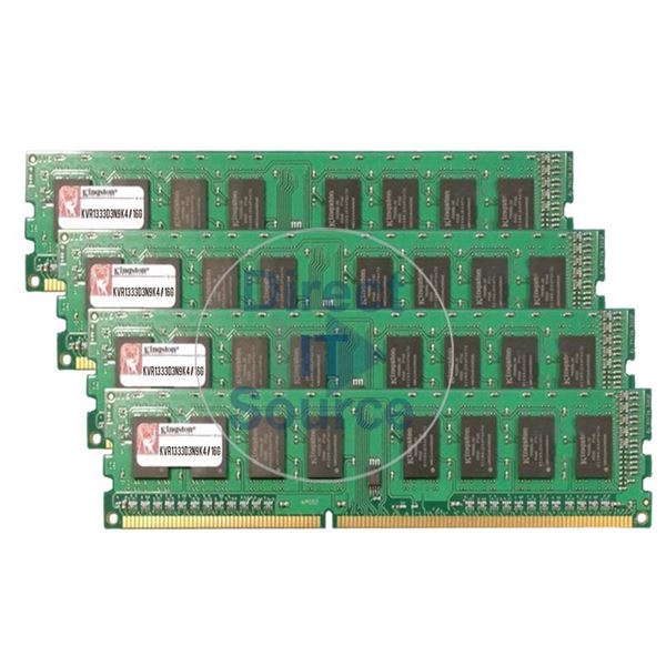 Kingston KVR1333D3N9K4/16G - 16GB 4x4GB DDR3 PC3-10600 Non-ECC Unbuffered 240Pins Memory