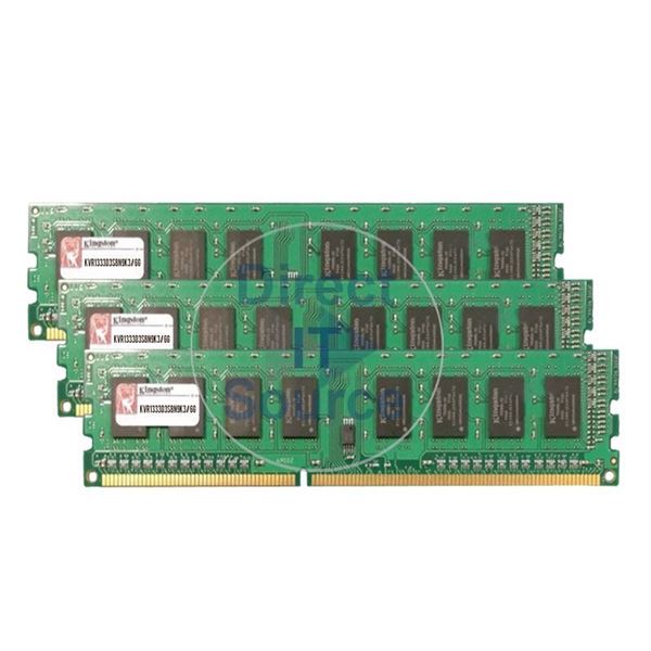 Kingston KVR1333D3S8N9K3/6G - 6GB 3x2GB DDR3 PC3-10600 Non-ECC Unbuffered 240Pins Memory