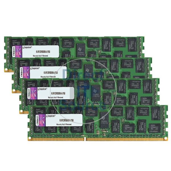 Kingston KVR13R9D8K4/16I - 16GB 4x4GB DDR3 PC3-10600 ECC Registered 240Pins Memory