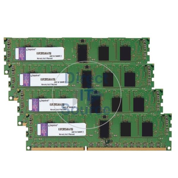 Kingston KVR13R9S4K4/16I - 16GB 4x4GB DDR3 PC3-10600 ECC Registered 240Pins Memory