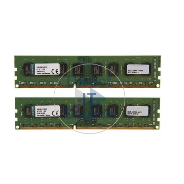 Kingston KVR16LN11K2/16 - 16GB 2x8GB DDR3 PC3-12800 Non-ECC Unbuffered 240-Pins Memory
