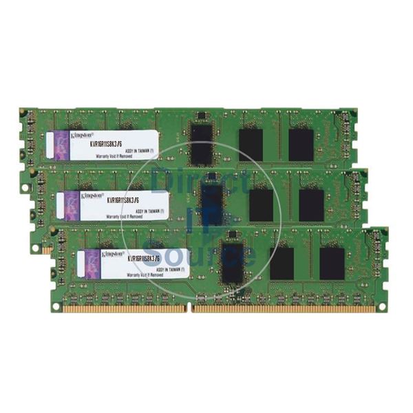 Kingston KVR16R11S8K3/6 - 6GB 3x2GB DDR3 PC3-12800 ECC Registered 240Pins Memory