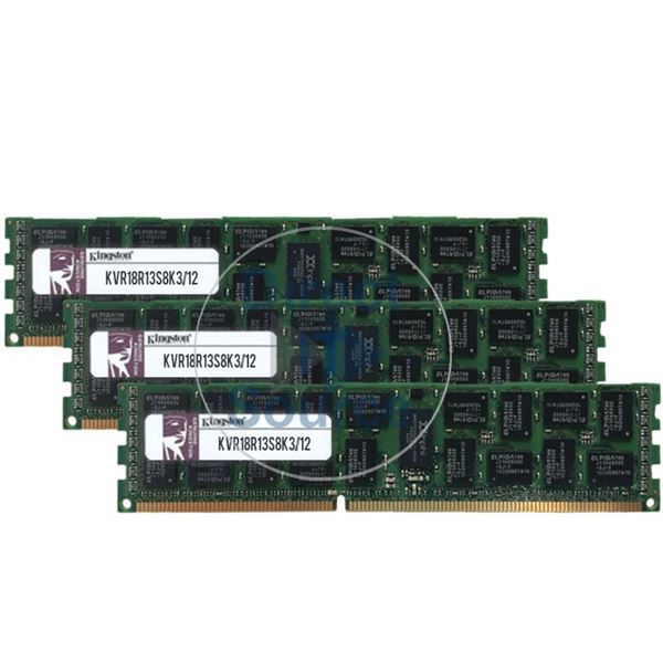 Kingston Technology KVR18R13S8K3/12 - 12GB 3x4GB DDR3 PC3-14900 ECC Registered Memory