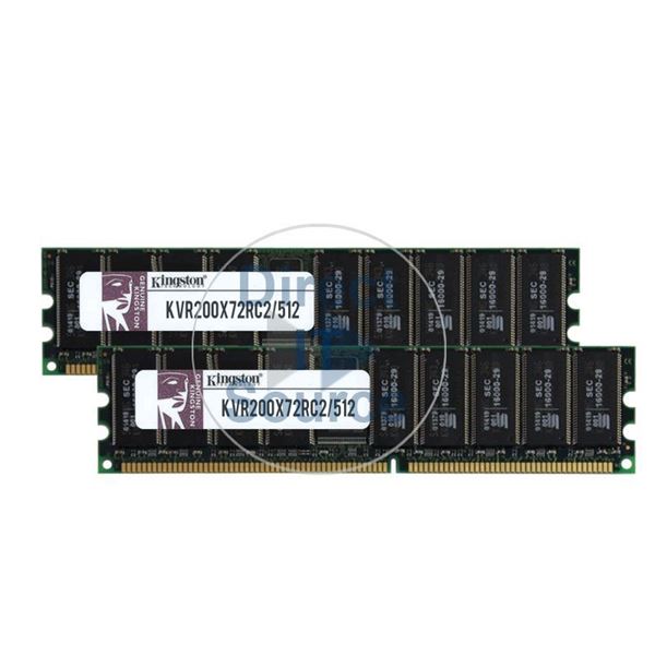 Kingston Technology KVR200X72RC2/512 - 512MB 2x256MB DDR PC-1600 ECC Registered 184-Pins Memory