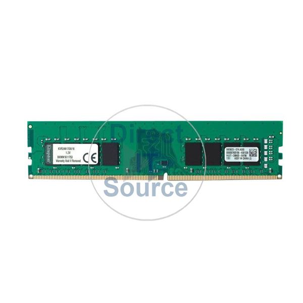 Kingston KVR24N17D8/16 - 16GB DDR4 PC4-19200 Non-ECC Unbuffered 288-Pins Memory