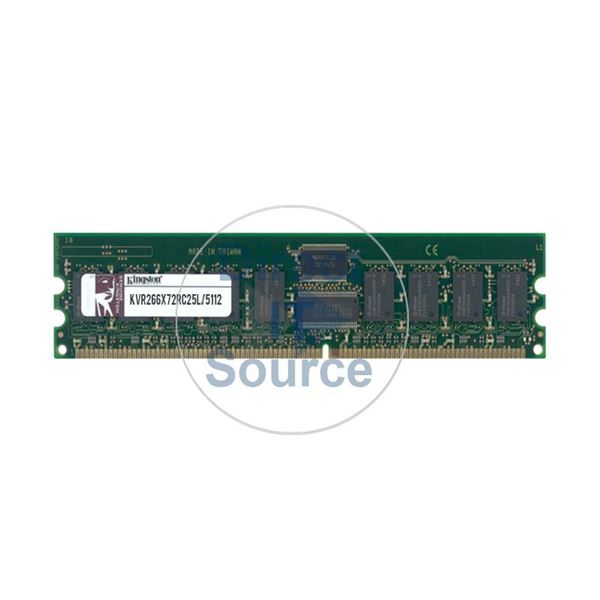 Kingston KVR266X72RC25L/512 - 512MB DDR PC-2100 ECC Registered 184Pins Memory
