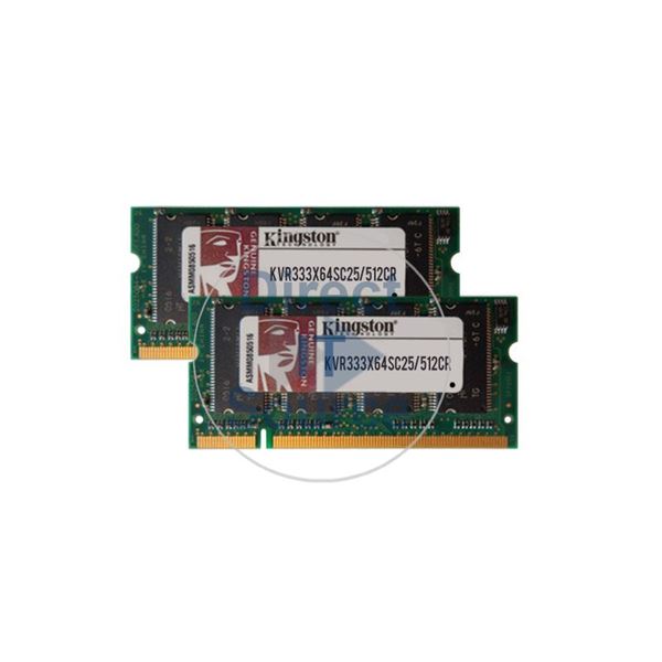 Kingston KVR333X64SC25/512CR - 512MB 2x256MB DDR PC-2700 Non-ECC Unbuffered 200-Pins Memory