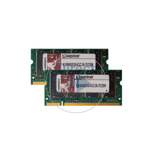 Kingston KVR400X64SC3A/512BK - 512MB 2x256MB DDR PC-3200 Non-ECC Unbuffered 200-Pins Memory