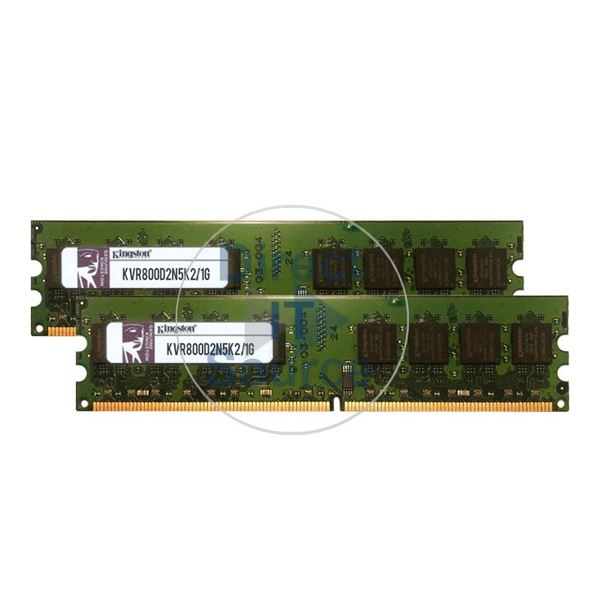 Kingston KVR800D2N5K2/1G - 1GB 2x512MB DDR2 PC2-6400 Non-ECC Unbuffered Memory