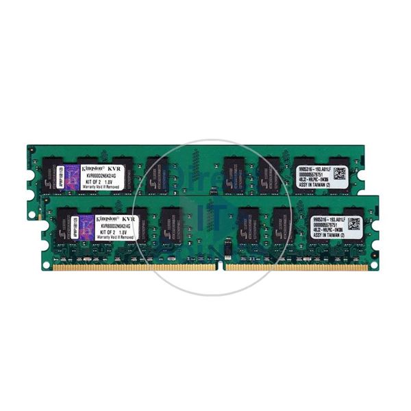 Kingston KVR800D2N6K2/4G - 4GB 2x2GB DDR2 PC2-6400 NON-ECC UNBUFFERED 240-Pins Memory