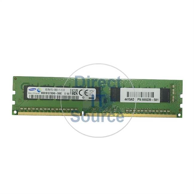 Samsung M391B1G73QH0-CK0Q - 8GB DDR3 PC3-12800 ECC Unbuffered 240-Pins Memory