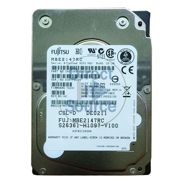 Fujitsu MBE2147RC - 147GB 15K SAS 6.0Gbps 2.5" 16MB Cache Hard Drive