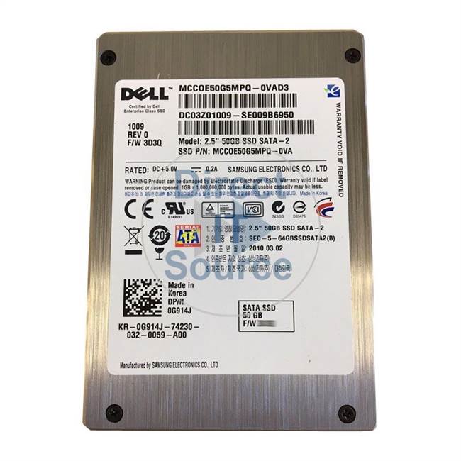 Dell MCCOE50G5MPQ-0VAD3 - 50GB SATA 3.0Gbps 2.5" SSD