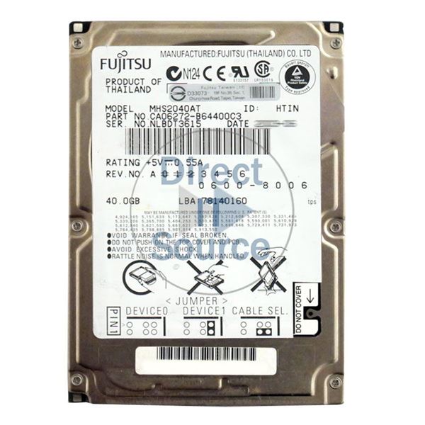 Fujitsu MHS2040AT - 40GB 4.2K IDE 2.5" 2MB Cache Hard Drive