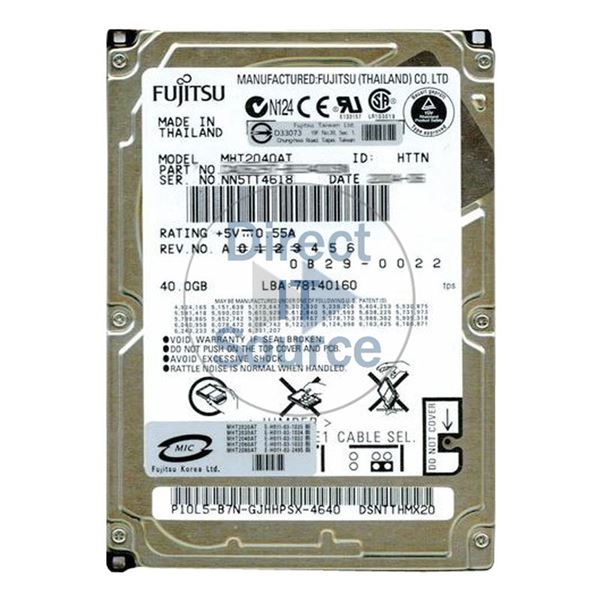 Fujitsu MHT2040AT - 40GB 4.2K IDE 2.5" 2MB Cache Hard Drive