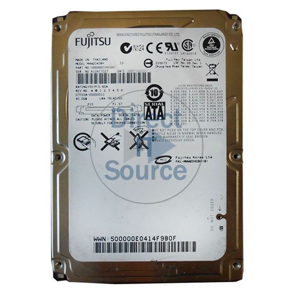 Fujitsu MHW2040BH - 40GB 5.4K SATA 1.5Gbps 2.5" 8MB Cache Hard Drive