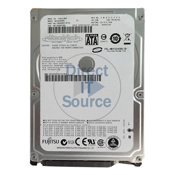 Fujitsu MHY2040BS - 40GB 5.4K SATA 1.5Gbps 2.5" 8MB Cache Hard Drive