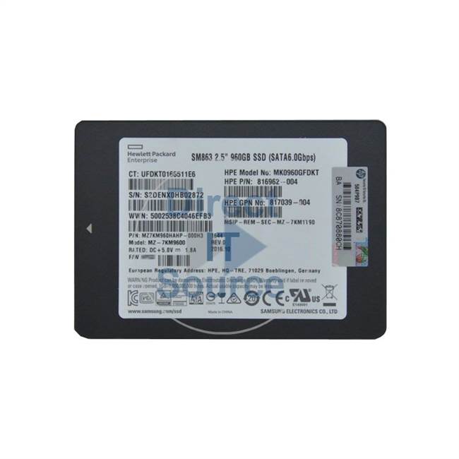HP MK0960GFDKT - 960GB SATA 3.5" SSD