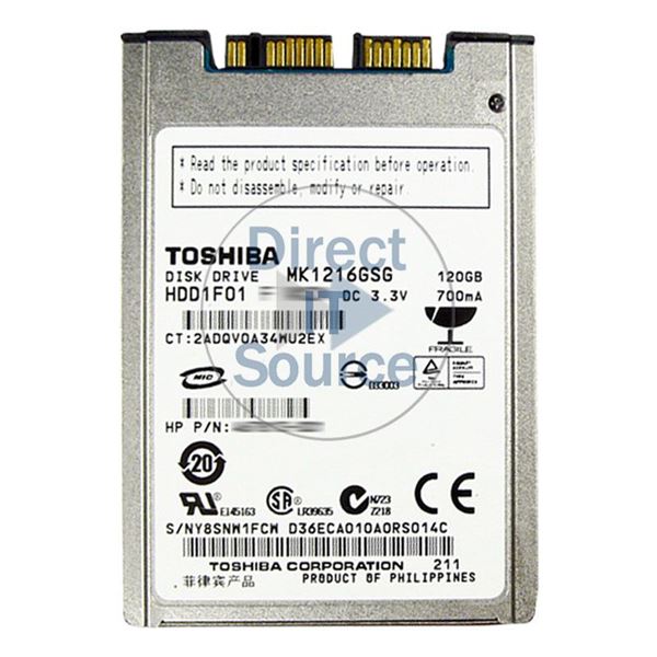 Toshiba MK1216GSG - 120GB 5.4K SATA 1.5Gbps 1.8" 8MB Cache Hard Drive