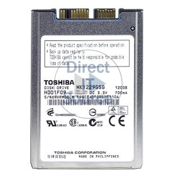 Toshiba MK1229GSG - 120GB 5.4K SATA 3.0Gbps 1.8" 8MB Cache Hard Drive