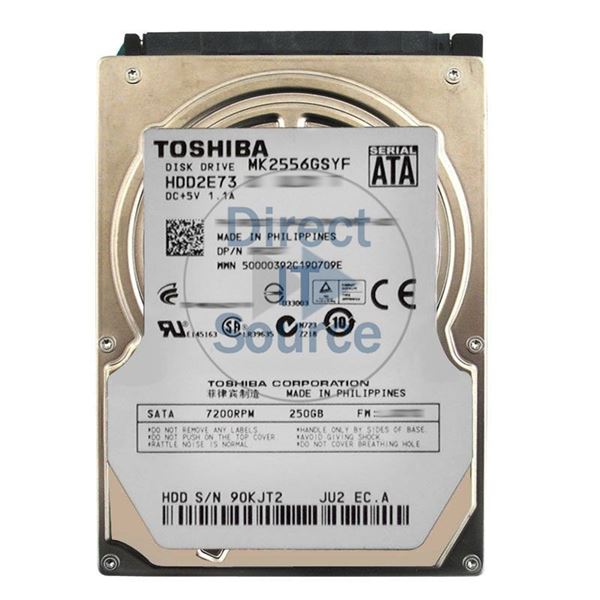 Toshiba MK2556GSYF - 250GB 7.2K SATA 3.0Gbps 2.5" 16MB Cache Hard Drive