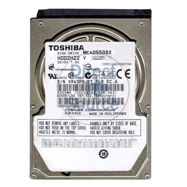 Toshiba MK4055GSX - 400GB 5.4K SATA 3.0Gbps 2.5" 8MB Cache Hard Drive
