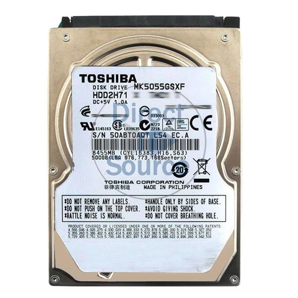 Toshiba MK5055GSXF - 500GB 5.4K SATA 2.5" 8MB Cache Hard Drive