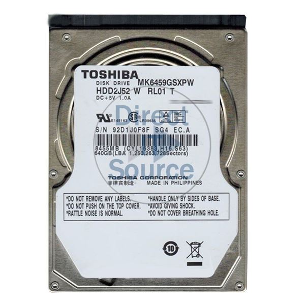 Toshiba MK6459GSXPW - 640GB 5.4K SATA 2.5" 8MB Cache Hard Drive