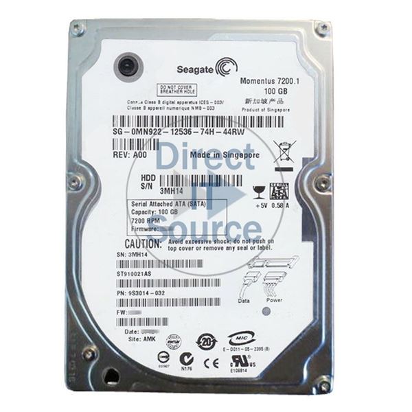 Dell MN922 - 100GB 7.2K SATA 2.5" 8MB Cache Hard Drive