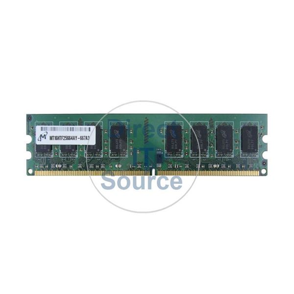 Micron MT16HTF25664AY-667A3 - 2GB DDR2 PC2-5300 Non-ECC Unbuffered 240Pins Memory