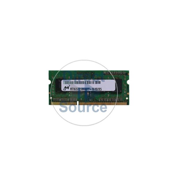 Micron MT16JSF25664HY-1G1DZES - 2GB DDR3 PC3-8500 Non-ECC Unbuffered 204-Pins Memory
