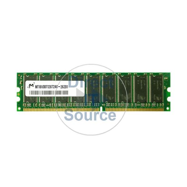 Micron MT18VDDT12872AG-262D1 - 1GB DDR PC-2100 ECC Unbuffered 184Pins Memory