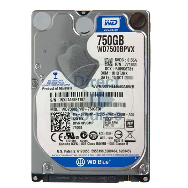 Dell PJGMP - 750GB 5.4K SATA 2.5" Hard Drive