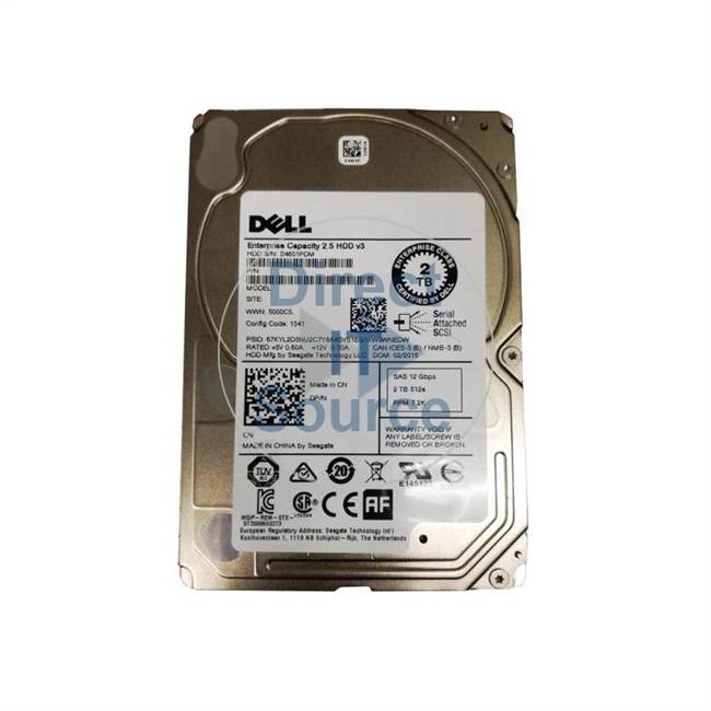 Dell R9Y15 - 2TB 7.2 SAS 12Gbps 2.5Inch Cache Hard Drive