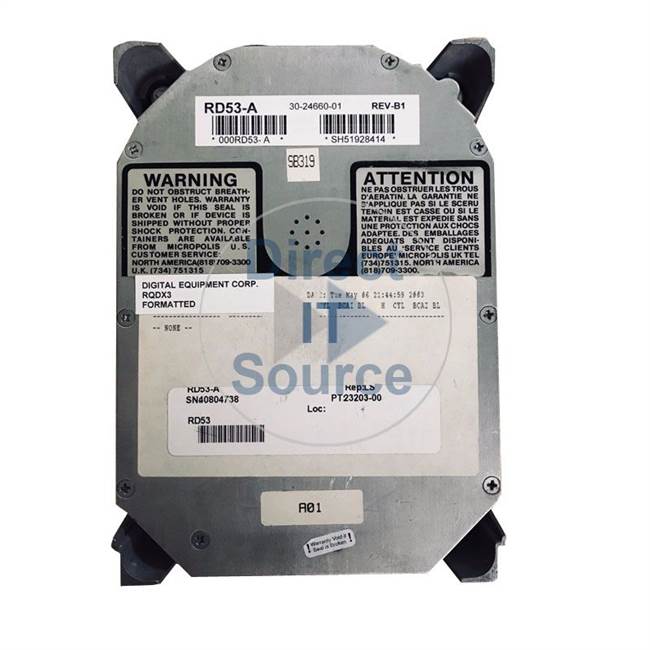 DEC RD53-A - 71MB 5.25" Hard Drive