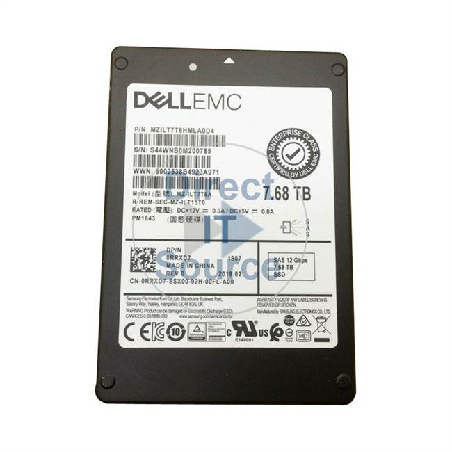 Dell RRXD7 - 7.68TB SAS 2.5" SSD