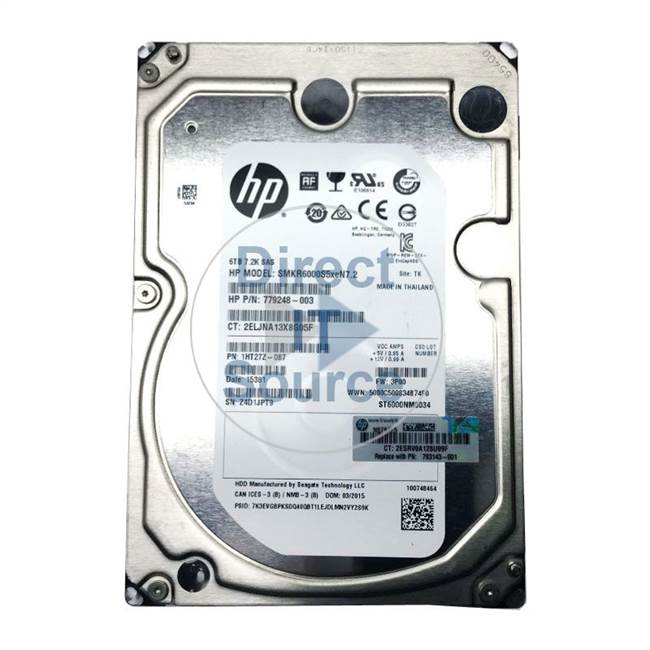 HP SMKR6000S5XEN7.2 - 6TB 7.2K SAS 3.5" Hard Drive