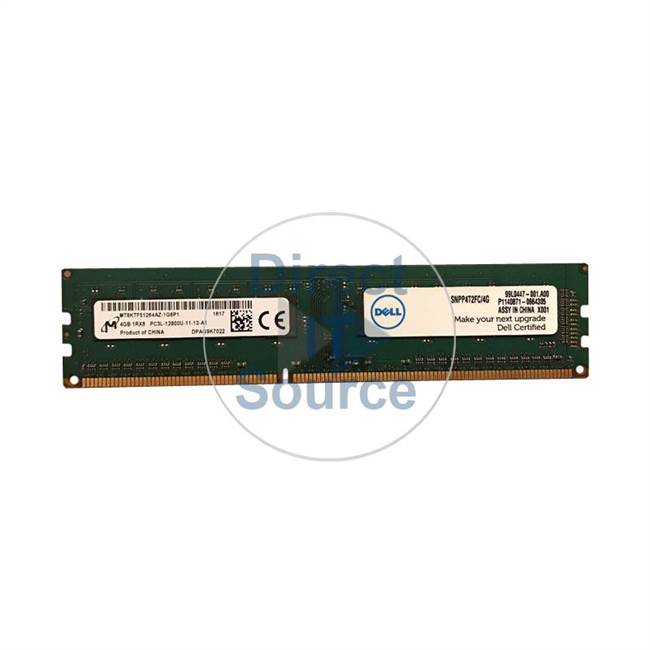 Dell SNPP4T2FC/4G - 4GB DDR3L PC3-12800 Non-ECC Unbuffered 240-Pins Memory