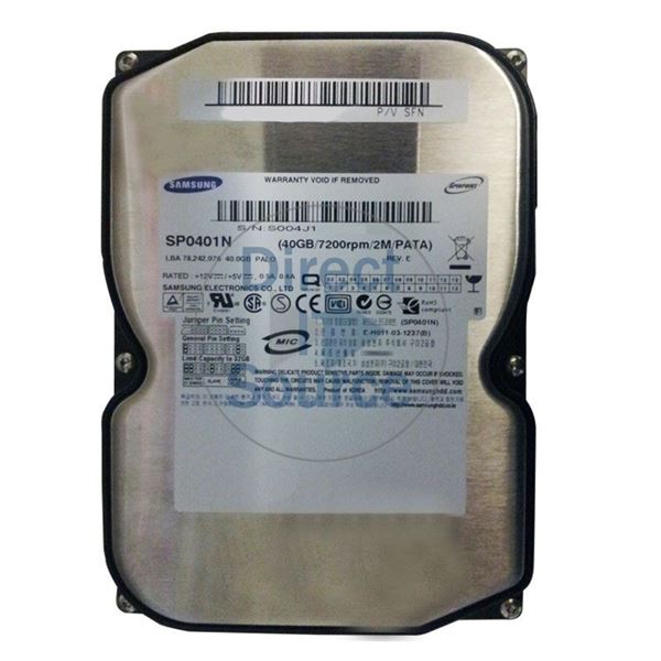 Samsung SP0401N - 40GB 7.2K 3.5Inch PATA 2MB Cache Hard Drive