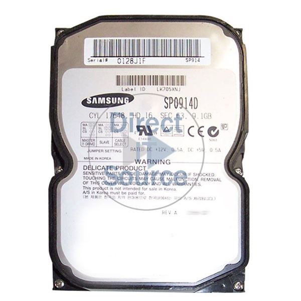 Samsung SP0914D - 9.1GB 7.2K 3.5Inch IDE 1MB Cache Hard Drive