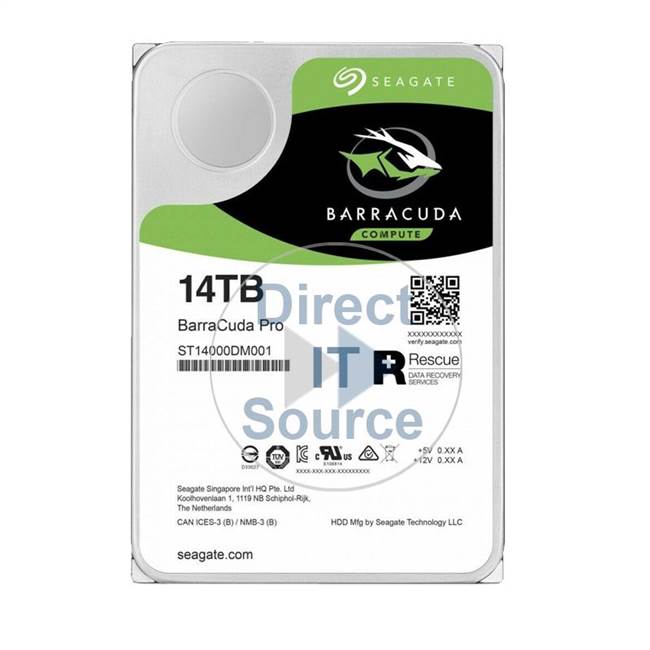 Seagate ST14000DM001 - 14TB 7.2K SATA 3.5" 256MB Cache Hard Drive
