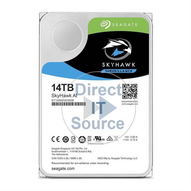 Seagate ST14000VE0008 - 14TB 7.2K SATA 3.5" 256MB Cache Hard Drive